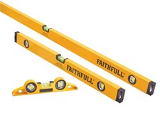 Faithfull FAISLBSET3PC / XMS25LEVEL3 3pc Level Set - 2ft / 4ft Level & Torpedo