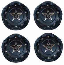 4 Pack - DropStars Black Wheel Center Cap 6032K138 LG1205-20 6033L217 LG1204-28