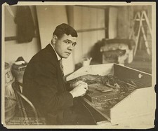 Babe Ruth rolls 'em down a new groove,1919,George Herman Ruth,Rolling Cigar