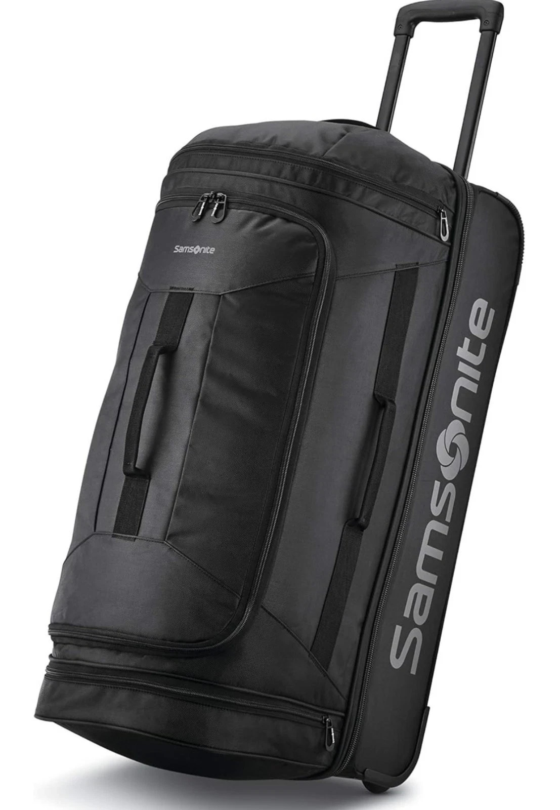 New Samsonite Andante 2 Wheeled Rolling Duffel Bag 28” Black Water Resistant