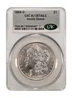 1884-O  $1 Silver Morgan Dollar CAC AU Details- Harshly Cleaned Graded 3/20/26