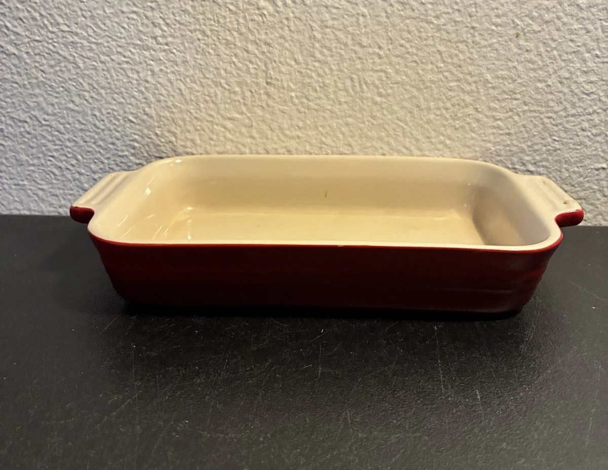 Le Creuset Stoneware Roasting Dish 10x7” Cerise Red Ombré Rectangular 0503