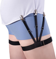 Shirt Stays for Men - Premium 1-Pair Set with Non-Slip Clips, Adjustable Third G