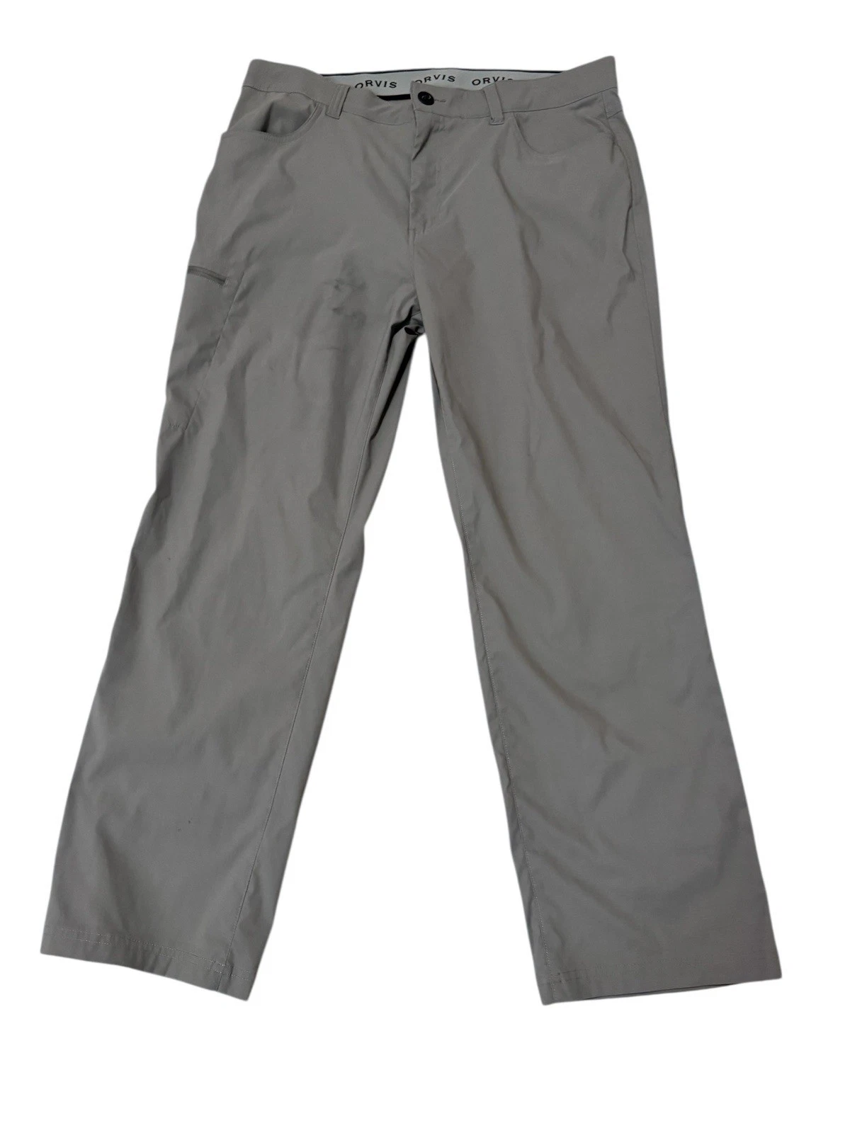 Orvis Men 38x30 Gray Jackson Quick-Dry Pants UPF 50 Fishing Hiking Nylon Camping