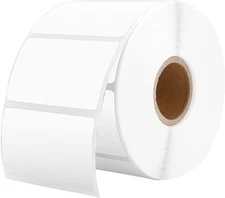 2.25"x1.25" Thermal Sticker Labels, White Self-Adhesive Barcode Label Paper f...