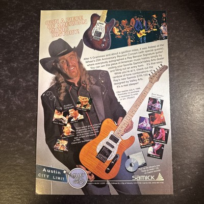 1996 • SAMICK GUITARS STR-100 print ad • 1990s RAY BENSON ADV-23