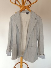 Eleganter grauer Blazer mit Streifenfutter – Größe L (44/46) 100% Baumwolle