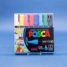 Uni POSCA PC-5M Water-Based Paint Markers (8 Pack) 1.8-2.5mm - Brand New!