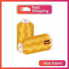New brothread - 2 Huge Spools 5000M Each Polyester Embroidery Machine Thread 40W