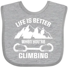Inktastic Rock Climbing Mountains Baby Bib Hiking Ice Adventure Outdoors Infant
