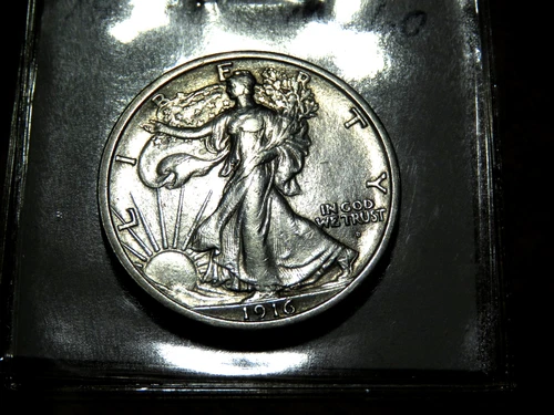 1916-D OBV MM Walking Liberty Half Dollar ~ Almost Uncirculated AU++ O1