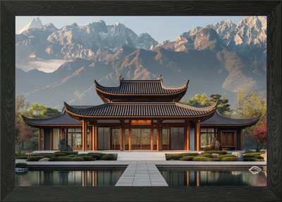 Gerahmtes Wandbild im asiatischen Stil Poster Leinwanddruck Bild