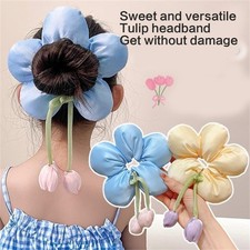 Fashion Floral Hair Scrunchie For Girls Flower Shaped Stretchy Elastic Hair Ties