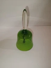 Vintage Green Glass Bell - Rare