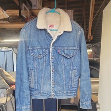 Vintage Levi's Denim Jacket Mens 38R MEDIUM Sherpa Lined Trucker Made USA 80s