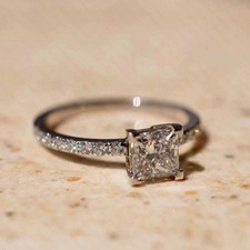 3 CT Princess Cut VVs1 Moissanite Engagement Ring 925 Sterling Silver Foe Women