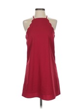 Lulus Women's Dress S Red Festive Endlessly Endearing Halter Scalloped Edge Mini