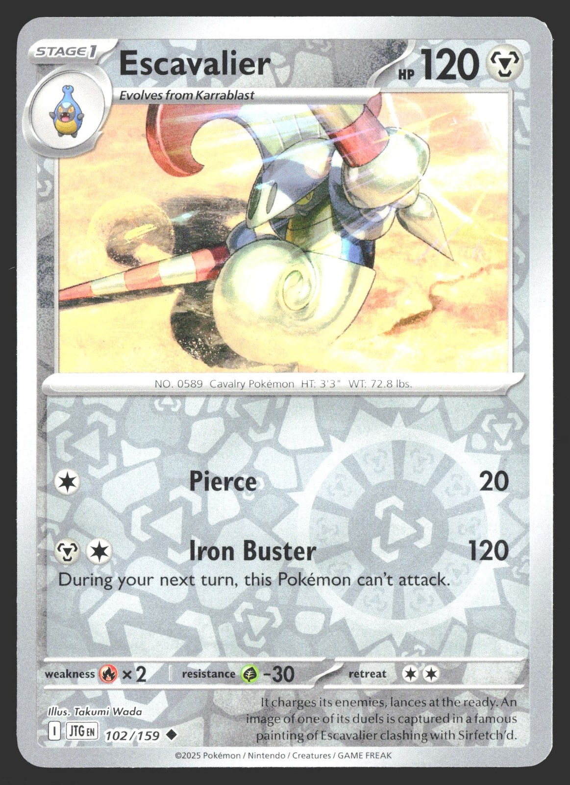 SV09: Journey Together #102/159 Escavalier Reverse Holo