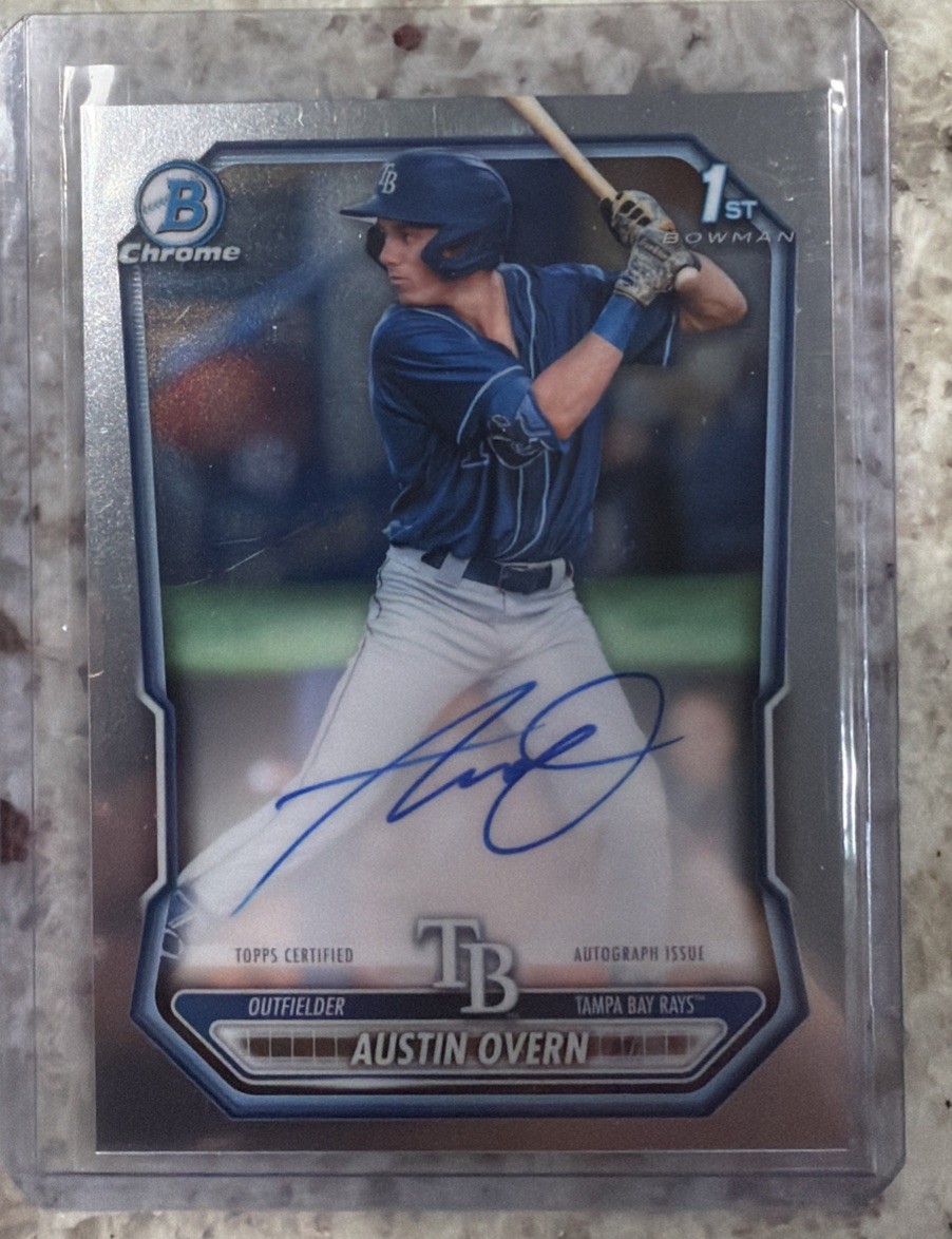 Austin Overn 2026 Bowman Chrome Auto 1st Bowman Tampa Bay Rays