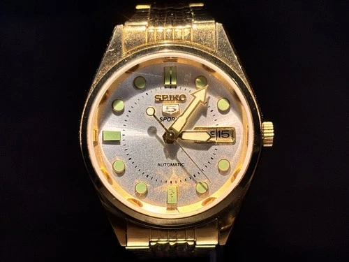 Vintage Seiko 5 6309-5820 Auomatic Watch Gold Tone Ref:087