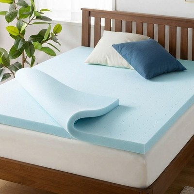 Gel-infundierte 3 Zoll Memory Foam Matratzenauflage - atmungsaktiv, kurz Queen Size