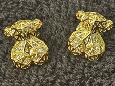 Aretes Tous Bear placa de oro circonita cúbica