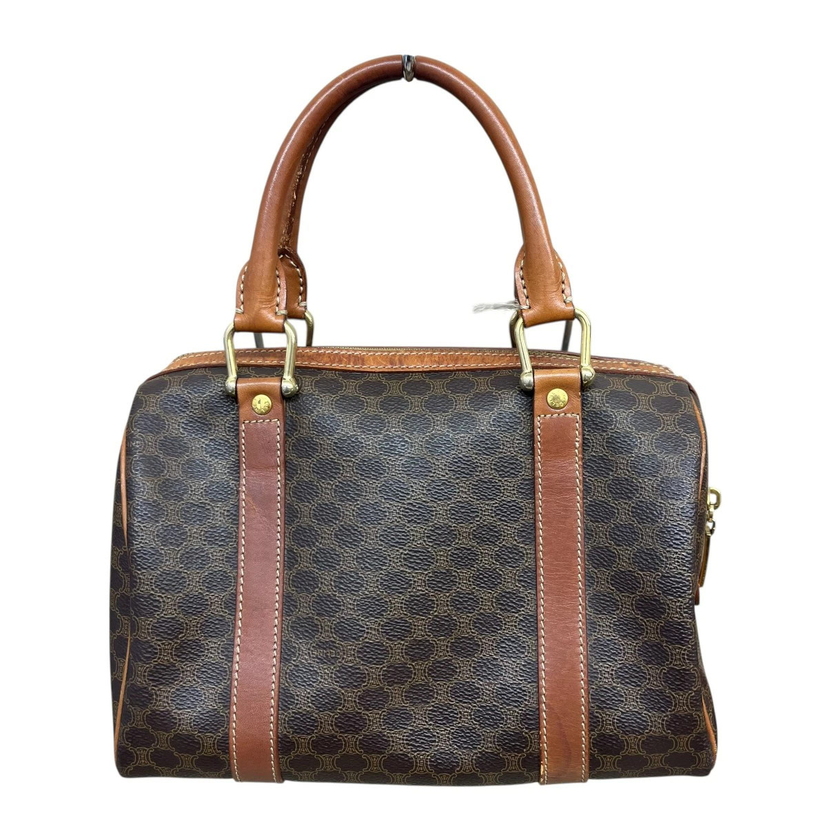 Celine Macadam Pattern Brown Textured Leather Sho… - image 2