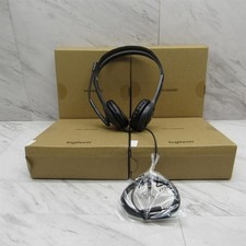 4 LOT - NEW Logitech H111 Wired Headset w/ Mic 3.5mm Black Stereo Headphones