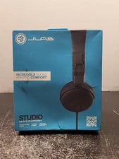 JLAB Studio On-Ear Headphones Black Cloud Foam Tangle Free Cable Read Descriptio