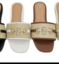 Women Slides Sandals Sizes 36-41 Flat Slip On Summer Fashion Shoes