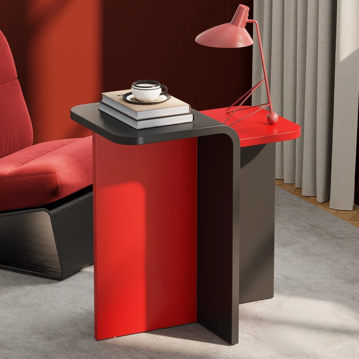 Red Rectangular End & Side Table Tables for sale | eBay