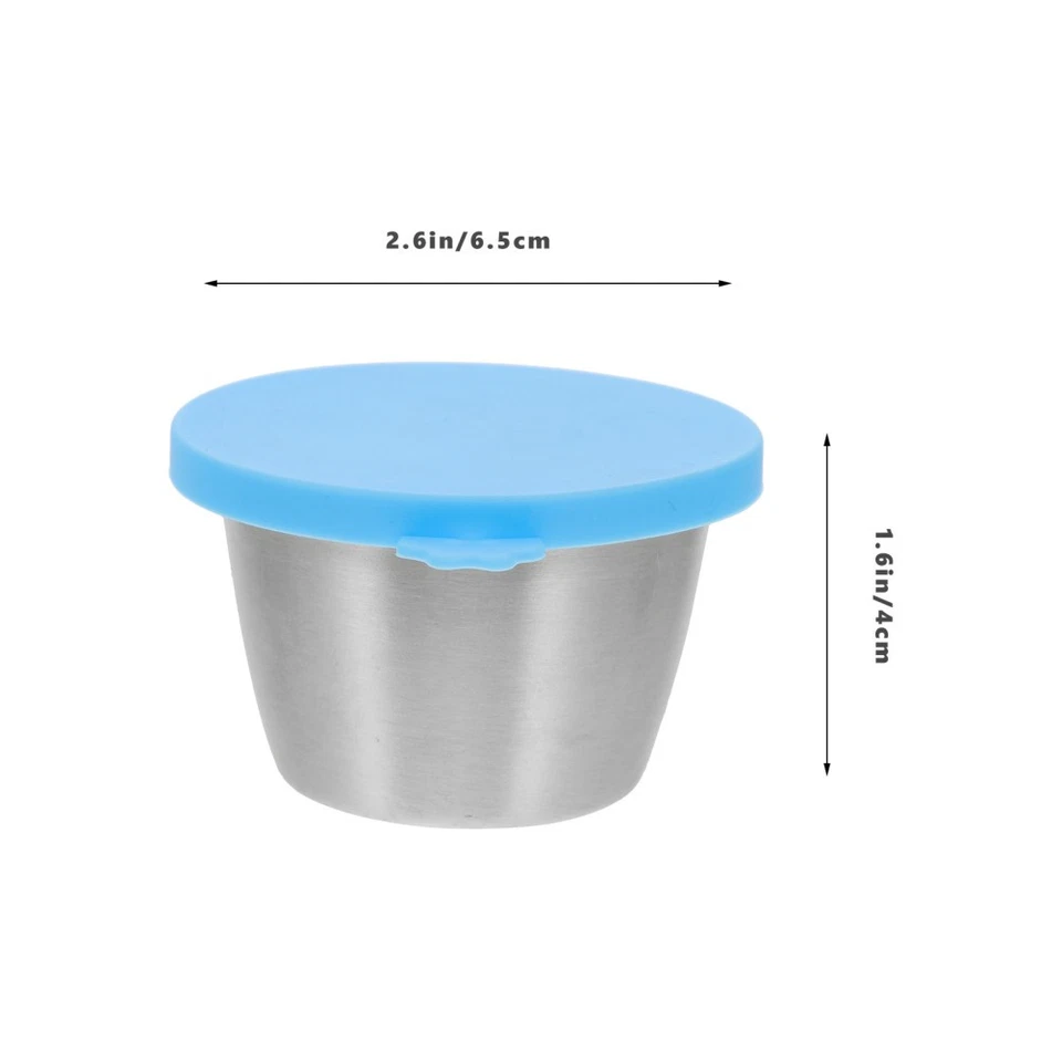 2 Pcs Kleine Becher Mit Deckel Tragbare Gewürzbehälter Soßenbehälter - Bild 2 von 4
