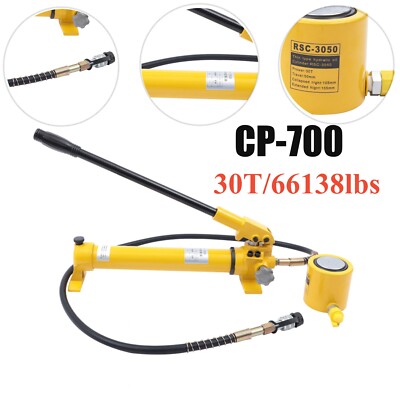 30 Ton Hydraulic Jack Air Pump Lift Portable Power Ram Repair Tool+Hand Pump