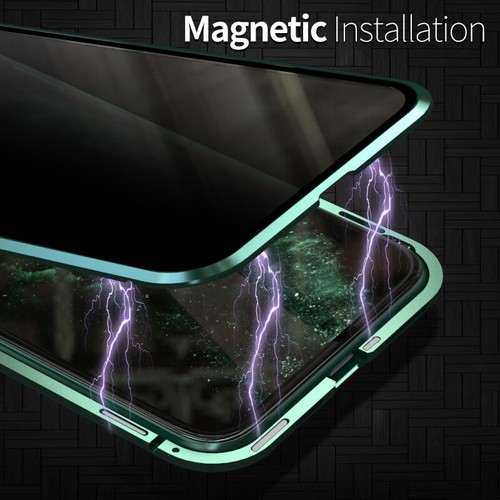 360 Magnetic Protection Privacy Double Glass Case For iPhone 16 15 14 Pro Max 13 - Picture 5 of 19