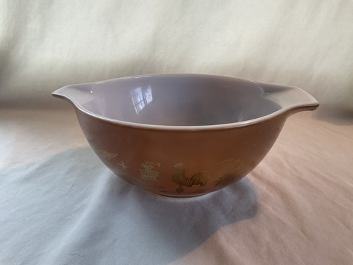 Vintage Pyrex Nesting Cinderella Mixing Bowl Set of 3 Early American Brown White - Picture 6 of 11