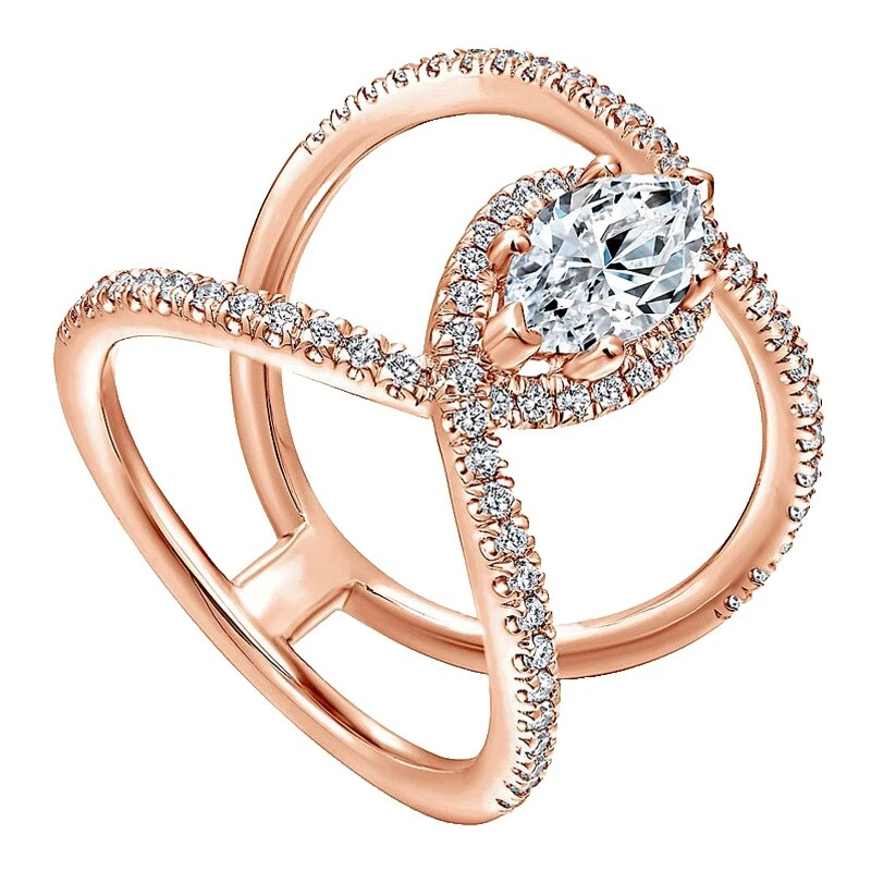 Cubic Zirconia Stone Rose Gold Filled Fashion Rings