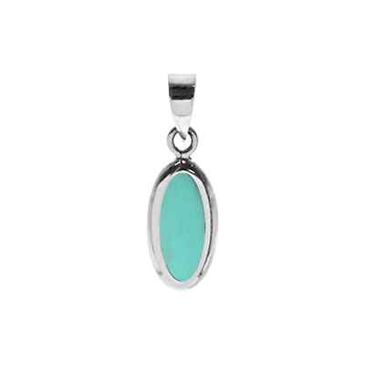 Oval Turquoise Pendant Sterling Silver 925 Hallmark All Chain Lengths Brand New