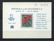 27344) El Salvador 1960 MNH Neuf Flowers Silver Ovptd Cpt Barrios