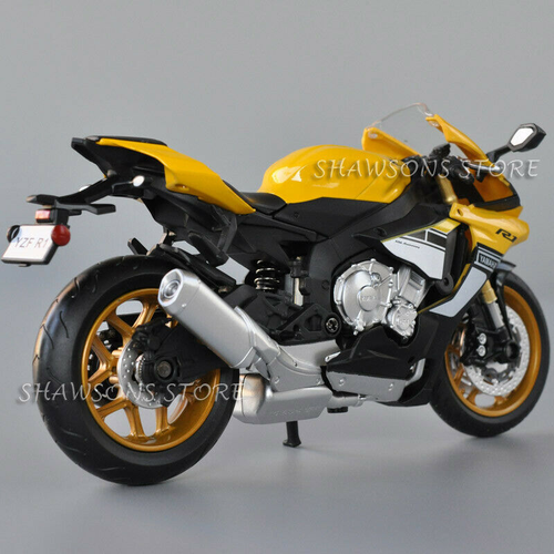 Nuevo Escala 1:12 Diecast Modelo de Motocicleta Juguetes Yamaha YZF R1 Réplica de Bicicleta Deportiva - Imagen 10 de 16