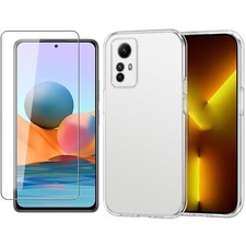 PROTECTOR PANTALLA CRISTAL TEMPLADO PARA XIAOMI REDMI NOTE 12S 4G + FUNDA TPU transparente