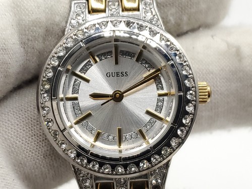 Guess Rhinestone Watch Womens New Battey Two-Tone 34mm - Picture 6 of 14