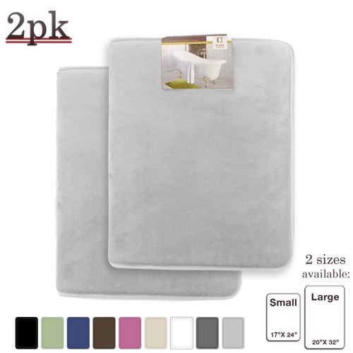 2er Pack: Luxuriöse Badematte Memory Foam gefüllt rutschfest saugfähig Badvorleger - Bild 10 von 12