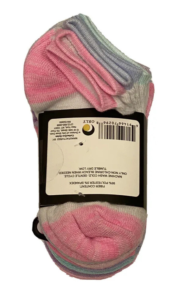 Collective Soles Girl's No Show Ankle Shocks 10 pack New size