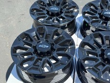 22 Wheels 22x9 8x180 Rims Chevy Silverado 2500hd 3500hd Set Of 4 Gloss Black