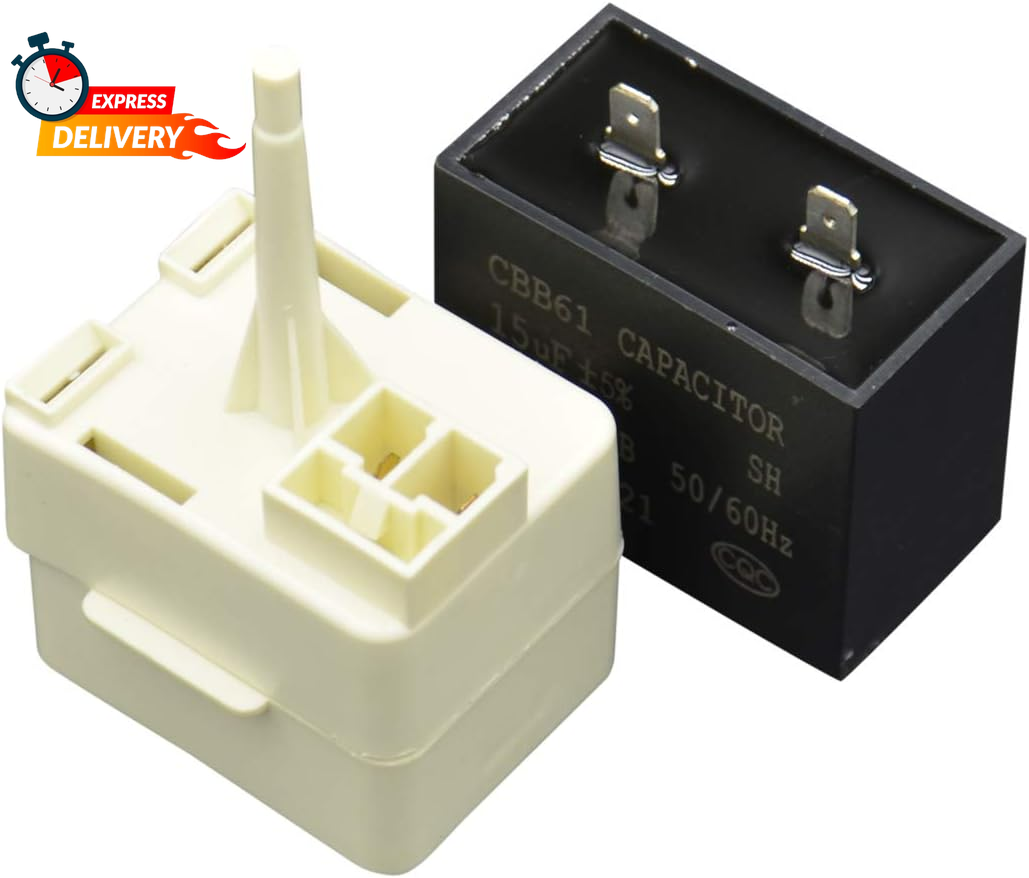 Kenmore Frigidaire Refrigerator Compressor Relay Start and Capacitor, NEW-image