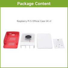 Official Raspberry Pi Case for Raspberry Pi 5, Built-in Cooling Fan, Red/White