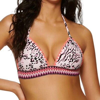 HULA HONEY Juniors Crossed Paths Triangle Bikini Top sz XS X-Small Swimwear