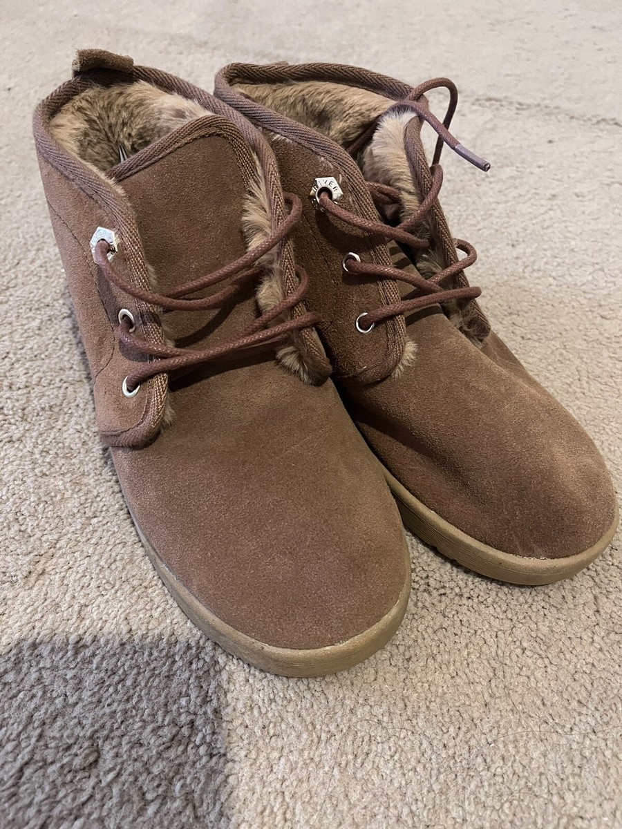 river island leather desert boots in light brown