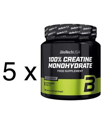 5 x Kreatin | Creatine BiotechUSA 100% Kreatin Monohydrat 500g + Bonus