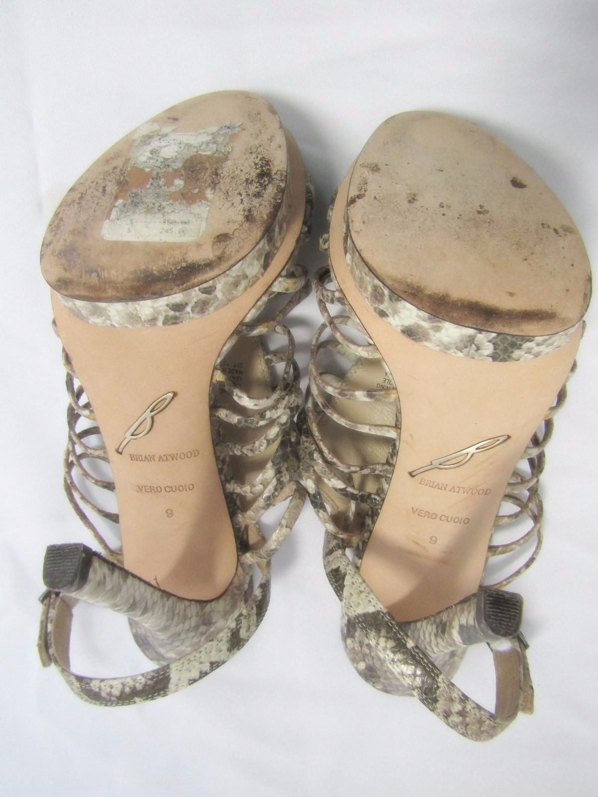 BRIAN ATWOOD Python Strappy Platform Sandals Heel… - image 10